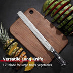 PAUDIN Carving Knife, 12 Inch Brisket Knife, Premium Slicing Knives with Granton Blade for Cutting Smoked Brisket, BBQ Meat, Turkey - Ergonomic G10 Handle