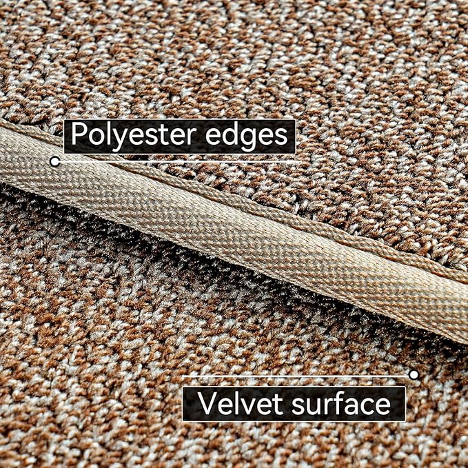 Runner Rug with Non Slip Rubber Backing, Washable Soft Floor Carpet for Kitchen, Hallway, Entryway Indoor, Bedroom, Laundry, Low Pile Area Rugs, Solid color with Pointillism style, 2*6 ft BROWN