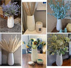 D'vine Dev 10 Inch Textured White Elegant Oval Ceramic Vase for Flowers, Home Décor Vase with Design Box, VS-LD-B-1