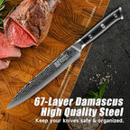 KEEMAKE Carving Knife for Meat, 8 Inch Ultra Sharp Damascus Kitchen Knives with G10 Ergonomic Handle, Brisket Knife for Meat Cutting, Japanese Knives for BBQ Ham Roast Turkey Vegetable