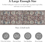 RUGSURE Washable Area Rugs - Perfect for Living Room, Bedroom, Kids Room, Nursery - Stain & Water Resistant Non-Slip, Pet & Child Friendly, Vintage Tribal Area Rugs (Rust and Bule, 2'6'' x 8')
