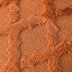 Set of 2 Soft Moroccan Throw Pillow Covers 18x18 Inch Plush Boho Decorative Pillow Cover Accent Cushion Case for Couch Sofa Bed, Burnt Orange