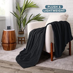 Bare Home Polar Fleece Blanket - Full/Queen - Black - Warm & Cozy - Premium Fleece - Throw for Bed, Sofa, Camping, Travel and Cold Nights - Lightweight Blanket (Full/Queen, Black)