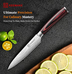KEEMAKE Kitchen Utility Knife, 5 Inch Paring Knife, Ultra Sharp High Carbon Stainless Steel, Tomato Knife for Fruit and Vegetable Cutting with Ergonomic Handle, Chef Knife for Kitchen