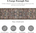 RUGSURE Washable Area Rugs - Perfect for Living Room, Bedroom, Kids Room, Nursery - Stain & Water Resistant Non-Slip, Pet & Child Friendly, Vintage Tribal Area Rugs (Rust, 2'6'' x 8')
