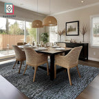 RUGSURE Washable Area Rug - 1/6 Thick - Stain & Water Resistant Non-Slip - Resistant Rug for Living Room, Bedroom, Nursery, Pet & Child Friendly, Vintage Charm Area Rugs (Darkgrey+Bule, 5' x 7')