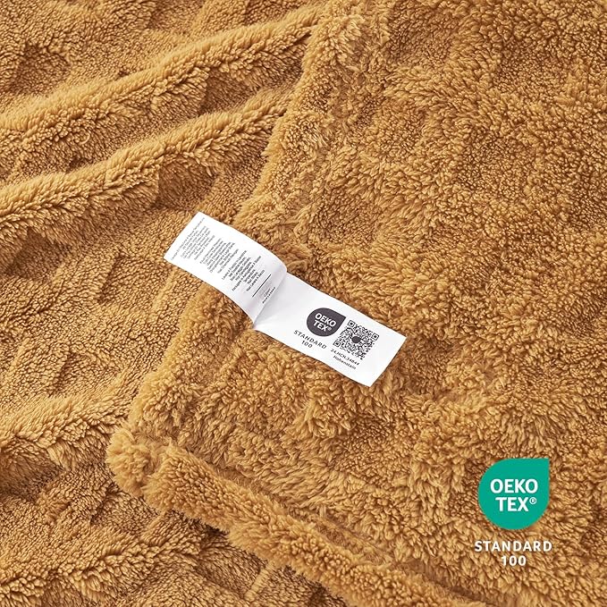 Cozy Bliss Soft Queen Size Waffle Blanket - Lightweight Cozy Blankets Gift for Women,Cute Checkered Throws Blanket for Bed, Couch and Sofa,Brown,90x90 Inches
