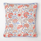 Ridhi Hand Block Print 20X20 Flamingo Pink Decorative Outdoor Couch Throw Canvas Pillow Cover Set of 2 Washable Modern Vintage Boho Chic Spring Home Decor Gifts Cover