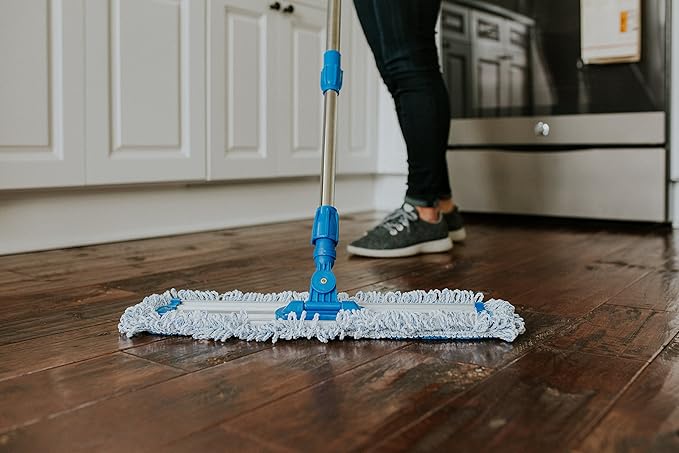 Zflow 18" Microfiber Dust Mop Pads 2-Pack - Premium Commercial Grade Washable Pads (18", Blue)