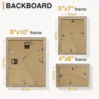 Vittanly 15 Pack Picture Frames Collage Wall Decor, Multi Sizes Including 3pcs 8x10, 6pcs 5x7 and 6pcs 4x6 Photo Frames, Gallery Frame Set for Wall or Tabletop Display, Light Wood