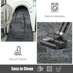 RUGSURE Washable Area Rug - 1/6 Thick - Stain & Water Resistant Non-Slip - Resistant Rug for Living Room, Bedroom, Nursery, Pet & Child Friendly, Vintage Charm Area Rugs (Darkgrey+Bule, 3' x 5 ')