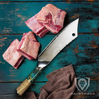 Dalstrong Chef & Cleaver Hybrid Knife - The 'Crixus' - 8 inch - Valhalla Series - 9CR18MOV HC Steel - Celestial Resin & Wood Handle - Razor Sharp Chef's Knife - w/Leather Sheath