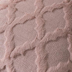 Set of 2 Soft Moroccan Throw Pillow Covers 16x16 Inch Plush Boho Decorative Pillow Cover Accent Cushion Case for Couch Sofa Bed, Pink