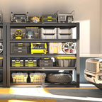 PrimeZone Heavy Duty Storage Shelves - 48" W X 18" D X 72" H Adjustable Garage Wire Shelving Unit, 5 Tier Industrial Metal Shelf Standing Utility Rack for Warehouse, Pantry, Basement, Black