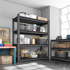 Heavy Duty Shelves, 4-Tier Metal Shelving Units, 48'W16'D63'H, 2200LBS Loads, Adjustable, Black