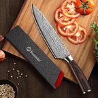 Sunnecko Chef Knife 8 inch,High Carbon Stainless Steel Kitchen Knife,Ultra Sharp Gyutou Cutting Knife with Sheath and Gift Box for Family & Restaurant