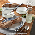 Corelle Vitrelle 18 Piece Glass Dinnerware Sets Service for 6, Triple Layer Chip & Crack Resistant Glass Plate and Bowl Sets, Acadia