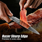 KEEMAKE Carving Knife for Meat, 8 Inch Ultra Sharp Damascus Kitchen Knives with G10 Ergonomic Handle, Brisket Knife for Meat Cutting, Japanese Knives for BBQ Ham Roast Turkey Vegetable