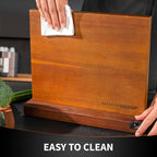 Magnetic Knife Block, Acacia Wood Magnetic Knife Holder for Kitchen Counter Universal Knife Block Without Knives (12 x 10 With Sharpener)