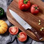 SAMCOOK Damascus Chef Knife - 8 Inch Professional Sharp Kitchen Knife - Japanese VG-10 High Carbon Stainless Steel Meat Sushi Cutting Gyuto knife - Ergonomic Pakkawood Handle with Gift Box