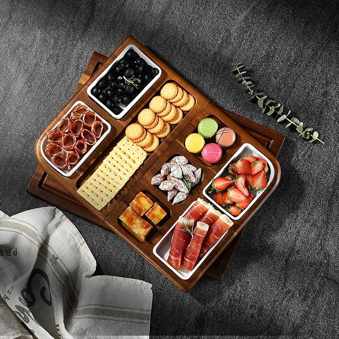 Shanik Premium Charcuterie Board – Magnetic Double-Sided Cheese and Meat Serving Tray, Elegant Cutting Board Gift for Hosting & Special Occasions