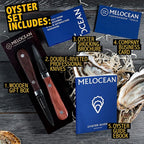 Oyster Shucking Knife Set of 2 - Professional Oyster Knife Shucker Clam Opener Kit in Lovely Box - Bonus Ebook and Brochure Included