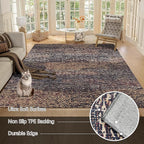RUGSURE Washable Area Rug - 1/6 Thick - Stain & Water Resistant Non-Slip - Resistant Rug for Living Room, Bedroom, Nursery, Pet & Child Friendly, Vintage Charm Area Rugs (Rust, 5' x 7')
