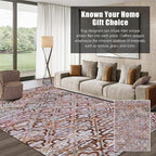 RUGSURE Washable Area Rugs, 5' x 7' - 1/6 Thick - Stain & Water Resistant Non-Slip - Perfect Resistant Rug for Living Room, Bedroom, Nursery, Pet & Child Friendly, Vibrant Colors Rugs, Purple