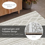RUGSURE Washable Area Rugs 8' x 10' - 1/6 Thick - Moroccan-Inspired -Stain & Water Resistant Non-Slip - Resistant Rug for Living Room, Bedroom, Nursery, Pet & Child Friendly (Grey)