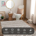 RUGSURE Washable Area Rugs 8' x 10' - 1/6 Thick - Moroccan-Inspired -Stain & Water Resistant Non-Slip - Resistant Rug for Living Room, Bedroom, Nursery, Pet & Child Friendly (Brown)