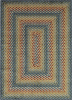 Maples Rugs Marion Bohemian Braided Design Print Area Rug – Made in USA – Low Pile, Non Slip Pet-Friendly Mat for Bedroom, Office, Living & Dining Room, 5' x 7', Multi-Color