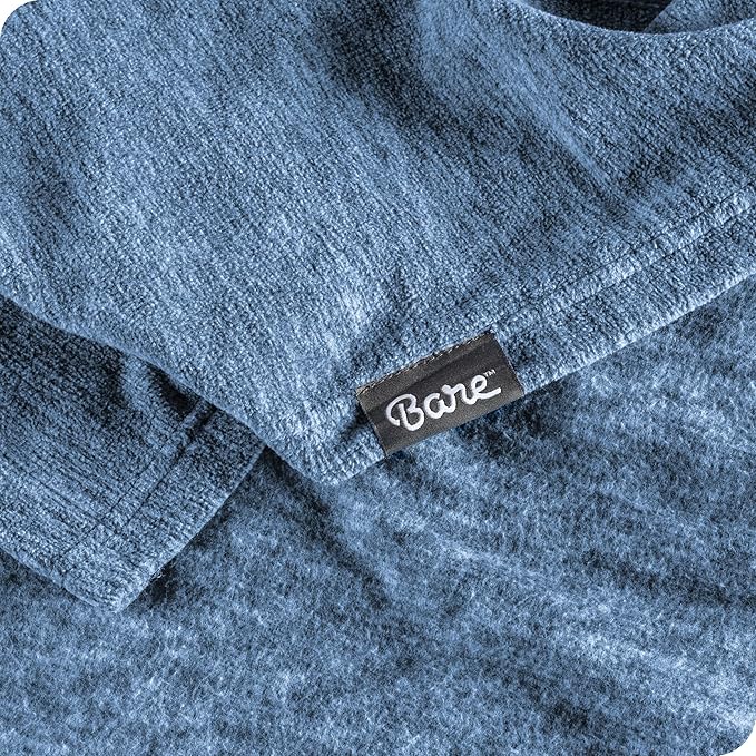 Bare Home Polar Fleece Blanket - Throw - Warm & Cozy - Premium Fleece for Bed, Sofa, Camping, Travel and Cold Nights - Lightweight Blanket (Throw, Heathered Dark Blue)