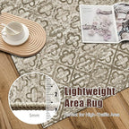 RUGSURE Washable Area Rugs, 9' x 12' - 1/6 Thick - Stain & Water Resistant Non-Slip - Perfect Resistant Rug for Living Room, Bedroom, Nursery, Pet & Child Friendly, Vibrant Colors Rugs, Brown