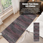 RUGSURE Washable Area Rug - 1/6 Thick - Stain & Water Resistant Non-Slip - Resistant Rug for Living Room, Bedroom, Nursery, Pet & Child Friendly, Vintage Charm Area Rugs (Burgundy, 2'6'' x 8')