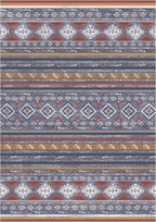 RUGSURE Washable Area Rugs 8' x 10' - 1/6 Thick - Moroccan-Inspired -Stain & Water Resistant Non-Slip - Resistant Rug for Living Room, Bedroom, Nursery, Pet & Child Friendly (Blue and Red)