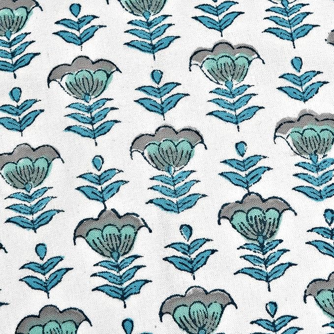 Ridhi Modern Farmhouse Pillow Covers Decorative Cotton Throw Pillow Covers Set of 2 Aquamarine Blue Cushion Covers for Boho Couch Sofa Bed Living Room Spring Home Decor 20x20
