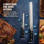 Cutluxe BBQ Carving Knife Set – Brisket Slicing and Boning Knife for Meat Cutting – Professional Knife with Razor Sharp German Steel, Full Tang, Ergonomic Handles – Artisan Series