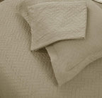 Threadmill Cotton King Pillow Shams Set of 2 | Luxury All-Season 100% Cotton Pillow Covers | Criss Cross Lightweight, Soft, Cozy Decorative Bed Pillow Shams | Beige