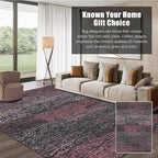 RUGSURE Washable Area Rug - 1/6 Thick - Stain & Water Resistant Non-Slip - Resistant Rug for Living Room, Bedroom, Nursery, Pet & Child Friendly, Vintage Charm Area Rugs (Burgundy, 3' x 5 ')
