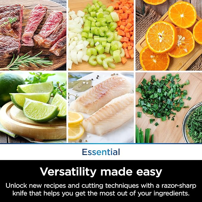 Ninja K12007WHBN NeverDull 7-Piece Prep Knife System, Essential, High Carbon Stainless Steel, Built-in Sharpener, White